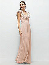 Side View Thumbnail - Cameo Dramatic Ruffle Edge Strap Chiffon Maxi Dress