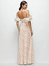 Alt View 3 Thumbnail - Coquette Floral Print Dramatic Ruffle Edge Strap Chiffon Maxi Dress