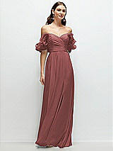 Alt View 1 Thumbnail - English Rose Dramatic Ruffle Edge Strap Chiffon Maxi Dress