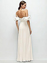 Alt View 3 Thumbnail - Ivory Dramatic Ruffle Edge Strap Chiffon Maxi Dress