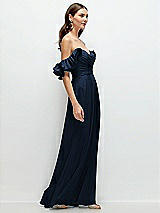 Alt View 2 Thumbnail - Midnight Navy Dramatic Ruffle Edge Strap Chiffon Maxi Dress