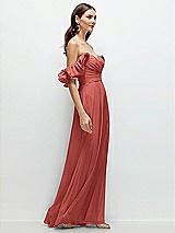 Alt View 2 Thumbnail - Coral Pink Dramatic Ruffle Edge Strap Chiffon Maxi Dress