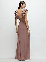 Rear View Thumbnail - Sienna Dramatic Ruffle Edge Strap Chiffon Maxi Dress