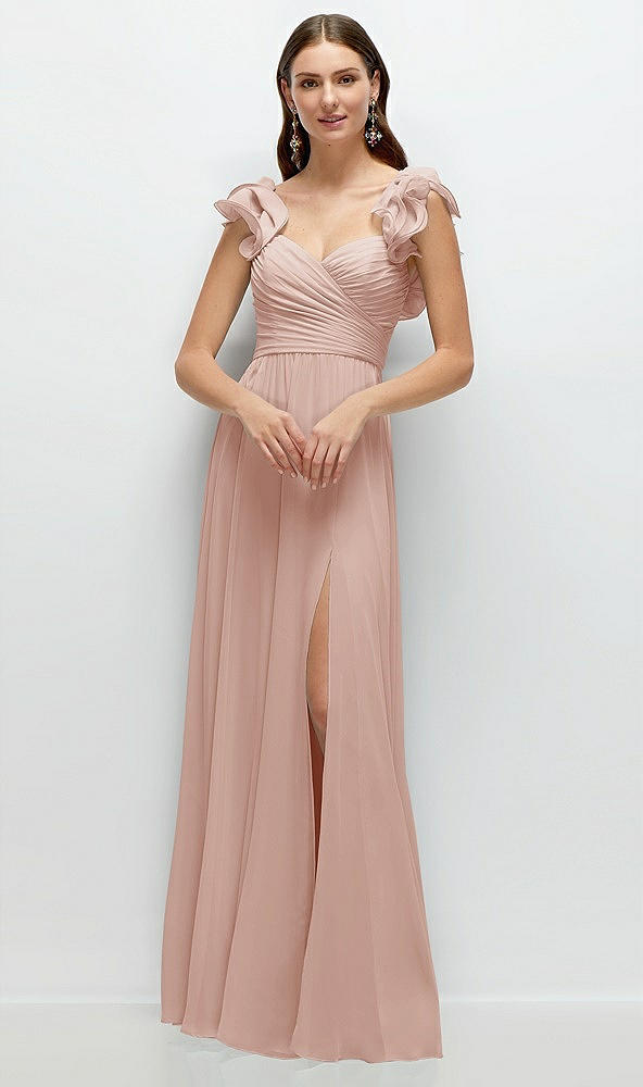 Front View - Toasted Sugar Dramatic Ruffle Edge Strap Chiffon Maxi Dress