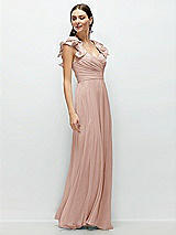 Side View Thumbnail - Toasted Sugar Dramatic Ruffle Edge Strap Chiffon Maxi Dress