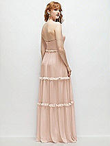 Rear View Thumbnail - Cameo Strapless Chiffon Maxi Dress with Tiered Micro Ruffle Full Skirt