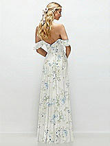 Alt View 3 Thumbnail - Bleu Garden Convertible Ruffle Strap Chiffon Maxi Dress with Full Circle Skirt