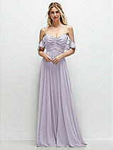 Alt View 1 Thumbnail - Moondance Convertible Ruffle Strap Chiffon Maxi Dress with Full Circle Skirt