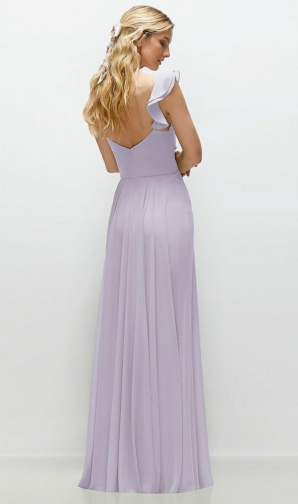 Back View - Moondance Convertible Ruffle Strap Chiffon Maxi Dress with Full Circle Skirt