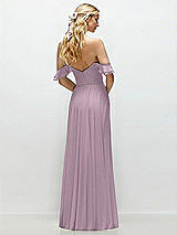 Alt View 3 Thumbnail - Suede Rose Convertible Ruffle Strap Chiffon Maxi Dress with Full Circle Skirt