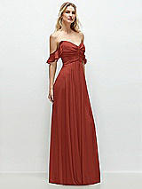 Alt View 2 Thumbnail - Amber Sunset Convertible Ruffle Strap Chiffon Maxi Dress with Full Circle Skirt