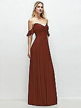 Alt View 2 Thumbnail - Auburn Moon Convertible Ruffle Strap Chiffon Maxi Dress with Full Circle Skirt