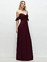 Alt View 2 Thumbnail - Cabernet Convertible Ruffle Strap Chiffon Maxi Dress with Full Circle Skirt