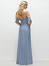 Alt View 3 Thumbnail - Cloudy Convertible Ruffle Strap Chiffon Maxi Dress with Full Circle Skirt