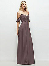 Alt View 2 Thumbnail - French Truffle Convertible Ruffle Strap Chiffon Maxi Dress with Full Circle Skirt