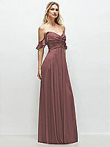 Alt View 2 Thumbnail - Rosewood Convertible Ruffle Strap Chiffon Maxi Dress with Full Circle Skirt