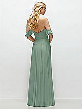 Alt View 3 Thumbnail - Seagrass Convertible Ruffle Strap Chiffon Maxi Dress with Full Circle Skirt