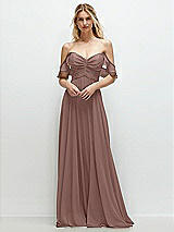 Alt View 1 Thumbnail - Sienna Convertible Ruffle Strap Chiffon Maxi Dress with Full Circle Skirt