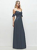 Alt View 2 Thumbnail - Silverstone Convertible Ruffle Strap Chiffon Maxi Dress with Full Circle Skirt