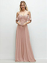 Alt View 1 Thumbnail - Toasted Sugar Convertible Ruffle Strap Chiffon Maxi Dress with Full Circle Skirt