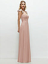 Side View Thumbnail - Toasted Sugar Convertible Ruffle Strap Chiffon Maxi Dress with Full Circle Skirt