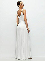 Rear View Thumbnail - White Cowl Neck Chiffon Maxi Dress with Hand-Worked Petal Straps