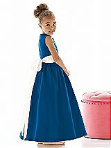 Rear View Thumbnail - Cerulean & Ivory Flower Girl Dress FL4021