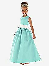 Front View Thumbnail - Coastal & Ivory Flower Girl Dress FL4021