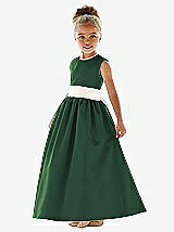 Front View Thumbnail - Hampton Green & Ivory Flower Girl Dress FL4021