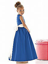 Rear View Thumbnail - Lapis & Ivory Flower Girl Dress FL4021