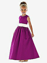 Front View Thumbnail - Persian Plum & Ivory Flower Girl Dress FL4021