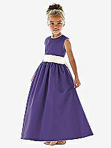 Front View Thumbnail - Regalia - PANTONE Ultra Violet & Ivory Flower Girl Dress FL4021