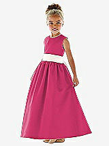 Front View Thumbnail - Shocking & Ivory Flower Girl Dress FL4021