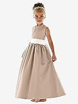 Front View Thumbnail - Topaz & Ivory Flower Girl Dress FL4021