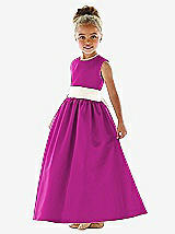 Front View Thumbnail - American Beauty & Ivory Flower Girl Dress FL4021