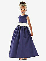 Front View Thumbnail - Amethyst & Ivory Flower Girl Dress FL4021