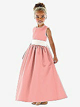 Front View Thumbnail - Apricot & Ivory Flower Girl Dress FL4021