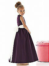 Rear View Thumbnail - Aubergine & Ivory Flower Girl Dress FL4021