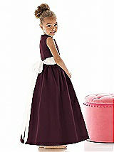 Rear View Thumbnail - Bordeaux & Ivory Flower Girl Dress FL4021