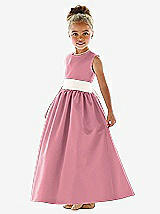 Front View Thumbnail - Carnation & Ivory Flower Girl Dress FL4021