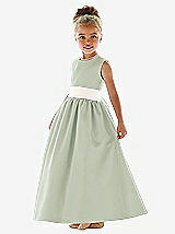 Front View Thumbnail - Celadon & Ivory Flower Girl Dress FL4021