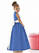 Rear View Thumbnail - Cornflower & Ivory Flower Girl Dress FL4021