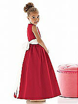 Rear View Thumbnail - Flame & Ivory Flower Girl Dress FL4021