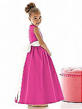 Rear View Thumbnail - Fuchsia & Ivory Flower Girl Dress FL4021