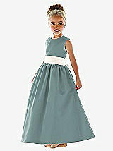 Front View Thumbnail - Icelandic & Ivory Flower Girl Dress FL4021