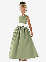 Front View Thumbnail - Kiwi & Ivory Flower Girl Dress FL4021