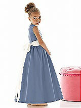 Rear View Thumbnail - Larkspur Blue & Ivory Flower Girl Dress FL4021