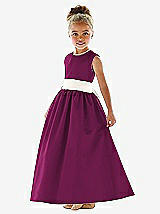 Front View Thumbnail - Merlot & Ivory Flower Girl Dress FL4021