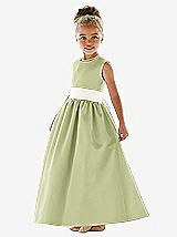 Front View Thumbnail - Mint & Ivory Flower Girl Dress FL4021