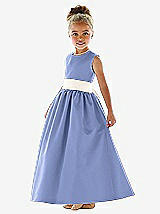 Front View Thumbnail - Periwinkle - PANTONE Serenity & Ivory Flower Girl Dress FL4021